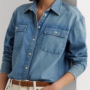 Lauren Ralph Lauren Light Blue Denim Blouse